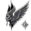 Osiris with wings tattoo design idea