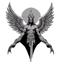 Osiris with wings tattoo design idea