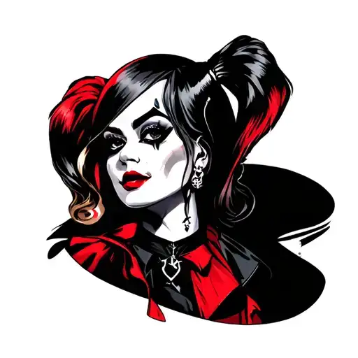 Harley Quinn Face tattoo design idea