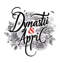 "Dynasti & April" name script tattoo design idea