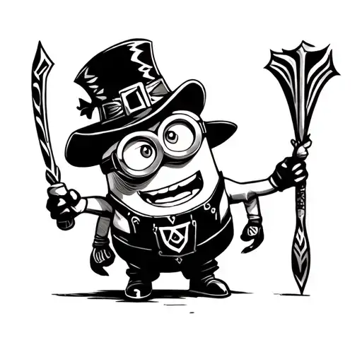 Jewish leprekon, a bit like a minion that says "Tobish" tattoo design idea