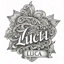 Luca name tattoo design idea