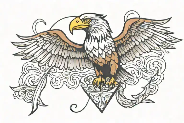 kite with eagle design tattoo design idea