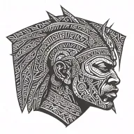 African warrior tattoo design idea