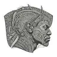 African warrior tattoo design idea