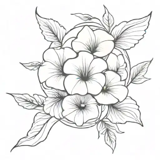 morning glory flower with angel wings spread tattoo design idea