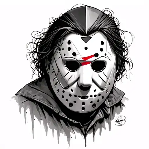 jason voorhees with michael myers, leatherface tattoo design idea