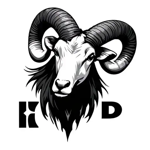 "Kidd" ram head tattoo design idea