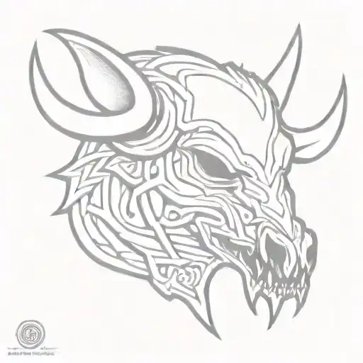 celtic boar skull angry tattoo design idea