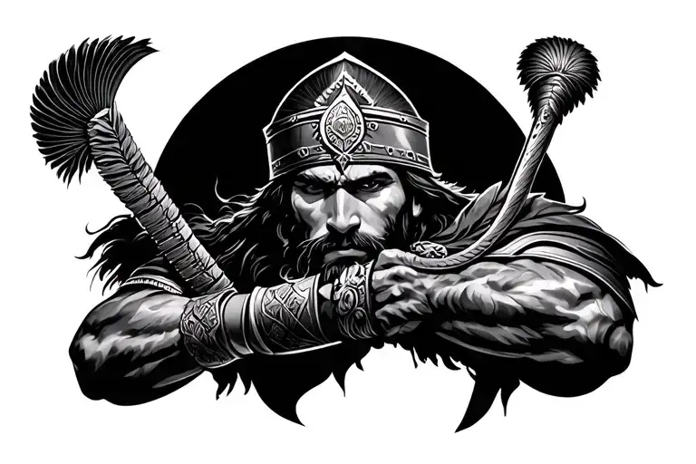 Turkish warrior tattoo design idea