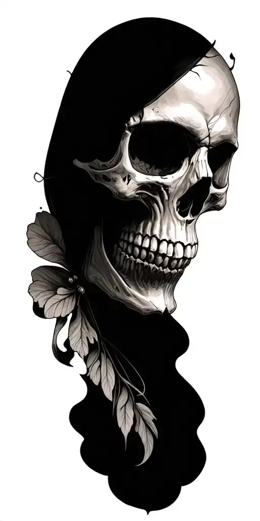 Skull Mysterious and Dark tattoo design idea