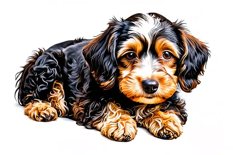 Dog cockapoo tattoo design idea