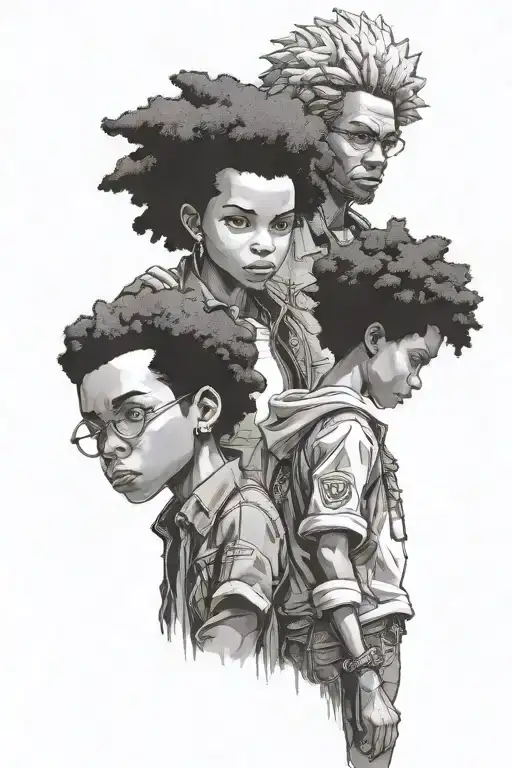 boondocks Riley and huey freeman tattoo design idea