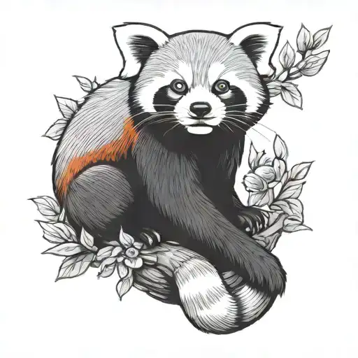 red panda bear tattoo design idea