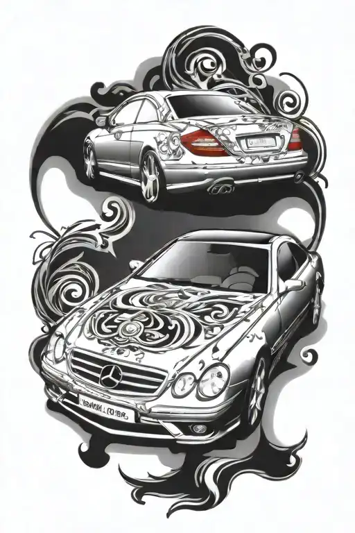 Mercedes- Benz CL500 W215 tattoo design idea