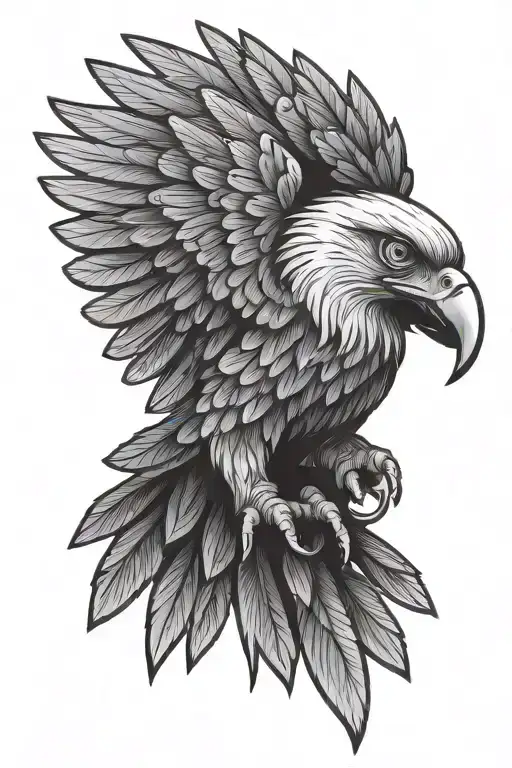 Serbian eagle wings tattoo design idea
