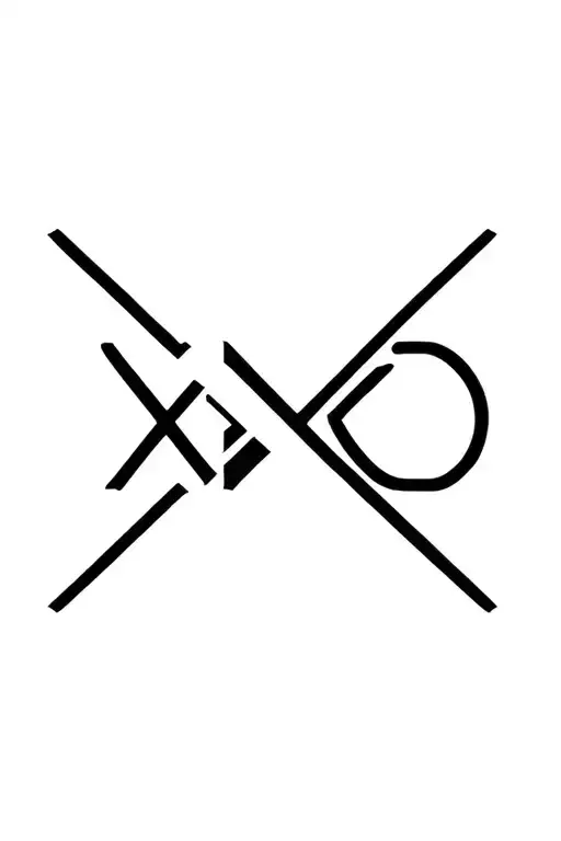 the weeknd XO logo tattoo design idea