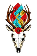 deer skull tattoo design idea