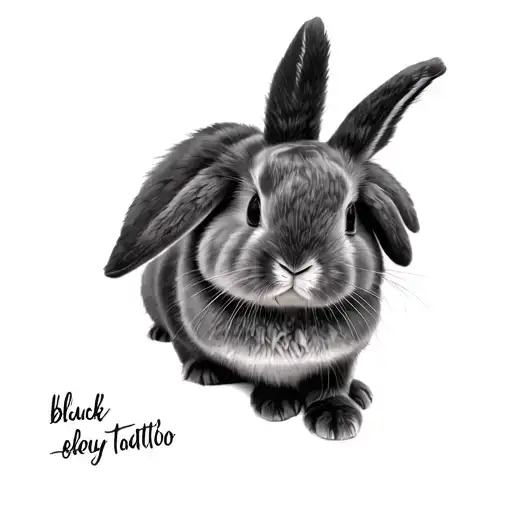 holland lop bunny tattoo design idea
