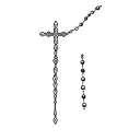 cross with rosary tattoo design idea