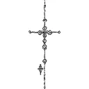cross with rosary tattoo design idea