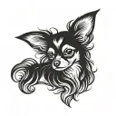 long haired chihuahua tattoo design idea