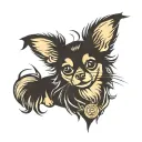 long haired chihuahua tattoo design idea