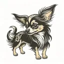 long haired chihuahua tattoo design idea