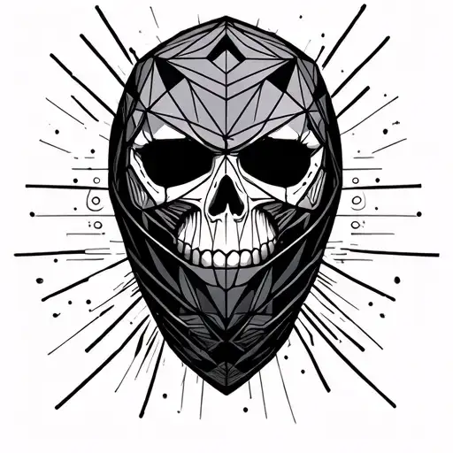skull wearing ski mask tattoo design idea