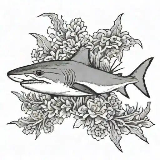 black tip reef shark tattoo design idea