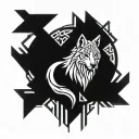 wolf versace background tattoo design idea
