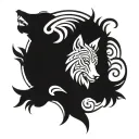 wolf versace background tattoo design idea