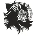 wolf versace background tattoo design idea