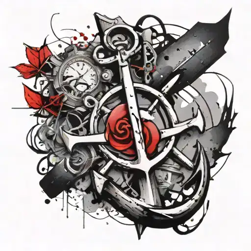 always & forever in an anchor with spaces for family name tattoo design idea