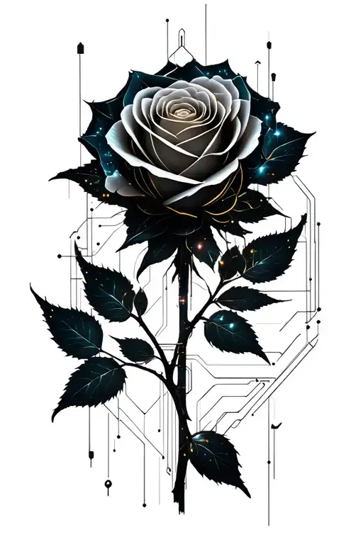 white rose tattoo design idea