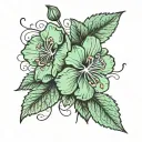 geranium polo mint tattoo design idea