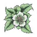 geranium polo mint tattoo design idea