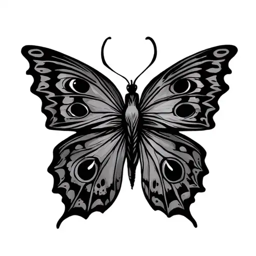 Evil Eye Butterfly tattoo design idea