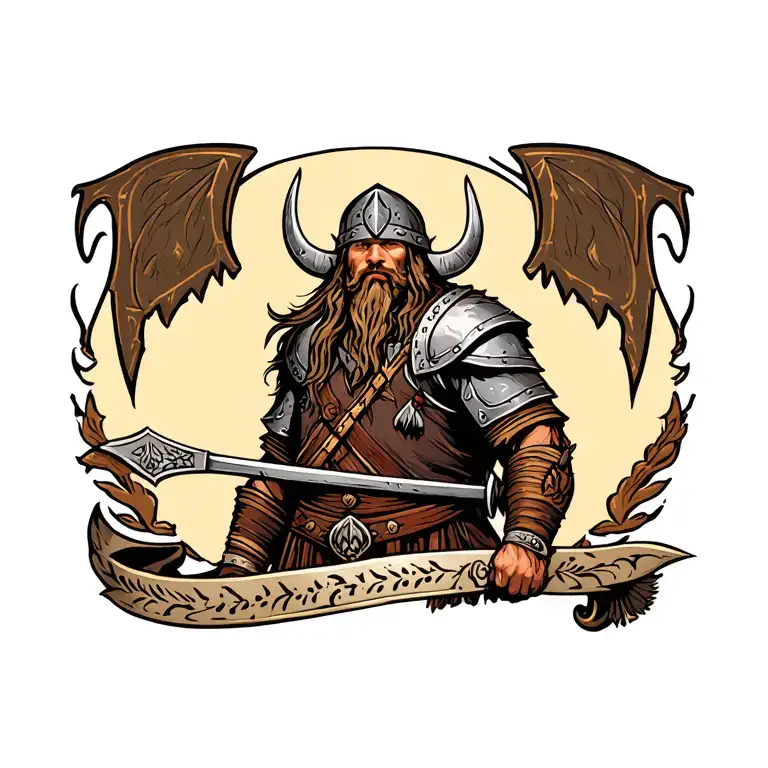 Viking warrior tattoo design idea