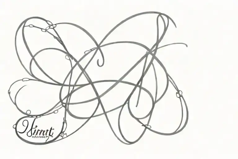 infinity symbol with names incorporated into the design tattoo design idea