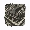 Piano keys tattoo design idea