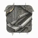 Piano keys tattoo design idea