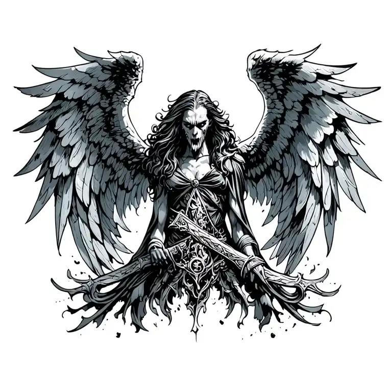 archangel uriel tattoo design idea