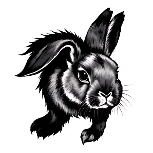 lionhead rabbit tattoo design idea