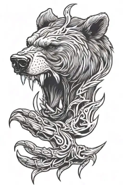 bear claw tattoo design idea