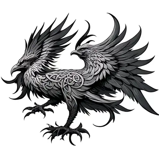 Celtic Phoenix tattoo design idea