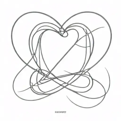 infinity symbol heart B M tattoo design idea