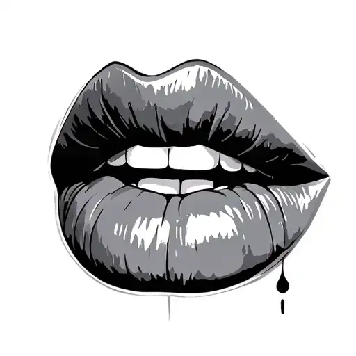 kiss mark tattoo design idea