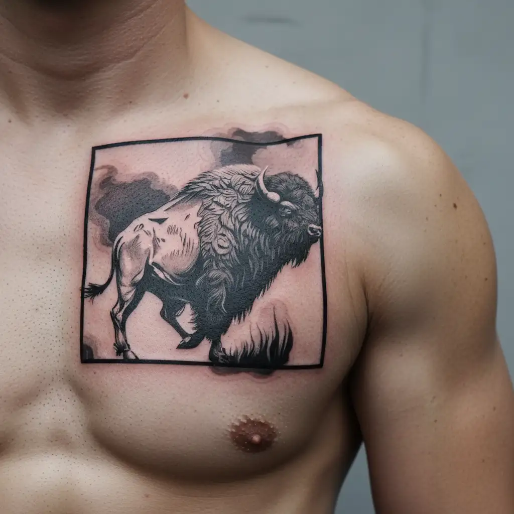 buffalo tattoo design idea