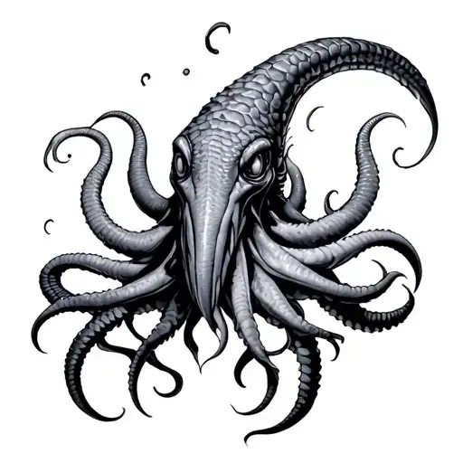 conger eel cthulhu inspired tattoo design idea